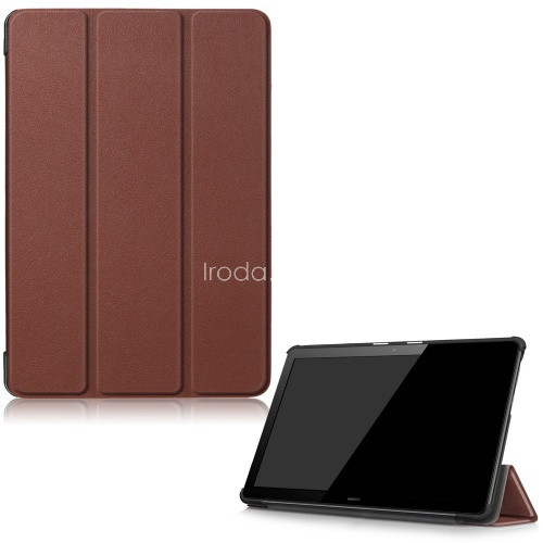 Huawei Mediapad T5 10 (10.1), mappa tok, Trifold, sötétbarna