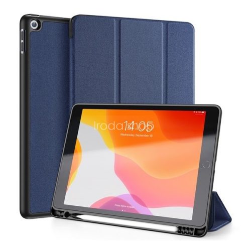 Apple iPad 10.2 (2019 / 2020 / 2021), mappa tok, Smart Case, érintőceruza tartó, Dux Ducis Domo, sötétkék