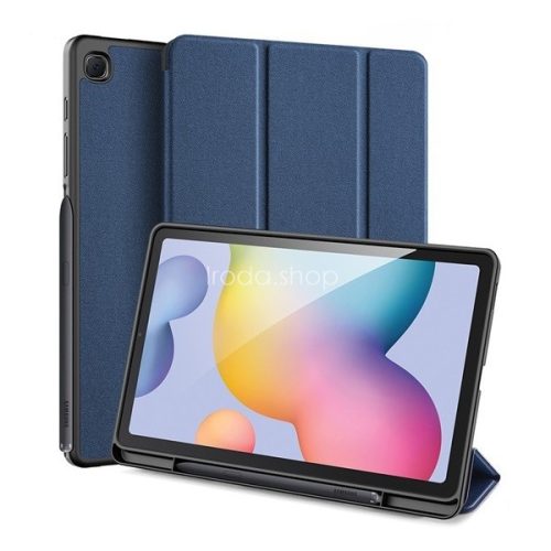 Samsung Galaxy Tab S6 Lite 10.4 (2020 / 2022 / 2024) SM-P610 / P615 / P613 / P619 / P620 / P625, mappa tok, Trifold, érintőceruza tartó, Dux Ducis Domo, sötétkék