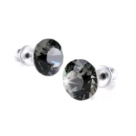   Fülbevaló, Black Diamond SWAROVSKI® kristállyal, 8mm, ART CRYSTELLA®