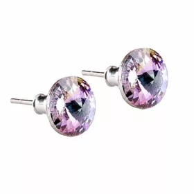   Fülbevaló, ametiszt lila SWAROVSKI® kristállyal, csúcsos, 8mm, ART CRYSTELLA®