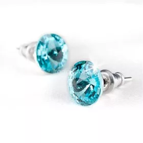   Fülbevaló, light türkíz SWAROVSKI® kristállyal, csúcsos, 8mm, ART CRYSTELLA®