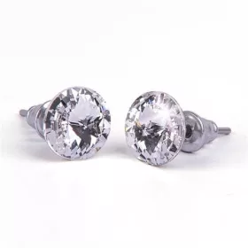   Fülbevaló, fehér SWAROVSKI® kristállyal, csúcsos, 8mm, ART CRYSTELLA®