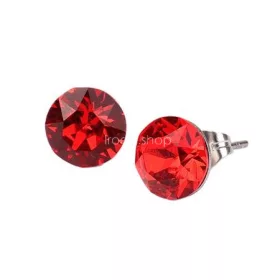   Fülbevaló, light siam piros SWAROVSKI® kristállyal, 8 mm, ART CRYSTELLA®