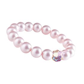   Karkötő, rózsaszín SWAROVSKI® gyöngyből, színjátszós fehér kristállyal, 10 mm, ART CRYSTELLA® M