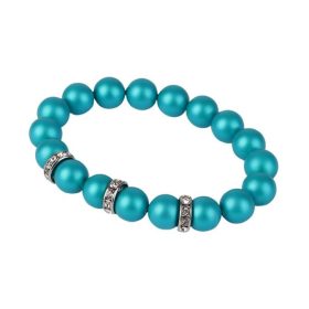   Karkötő, türkiz SWAROVSKI® gyöngyből, fehér rondella kristállyal, 10mm, ART CRYSTELLA® M