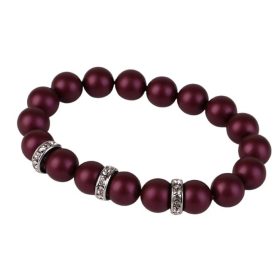   Karkötő, bíborlila SWAROVSKI® gyöngyből, fehér rondella kristállyal, 10mm, ART CRYSTELLA® M