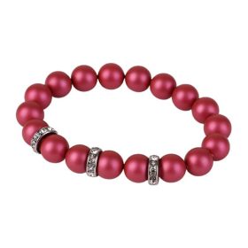   Karkötő, fénylő eper SWAROVSKI®gyöngyből, fehér rondella kristállyal, 10mm, ART CRYSTELLA® M