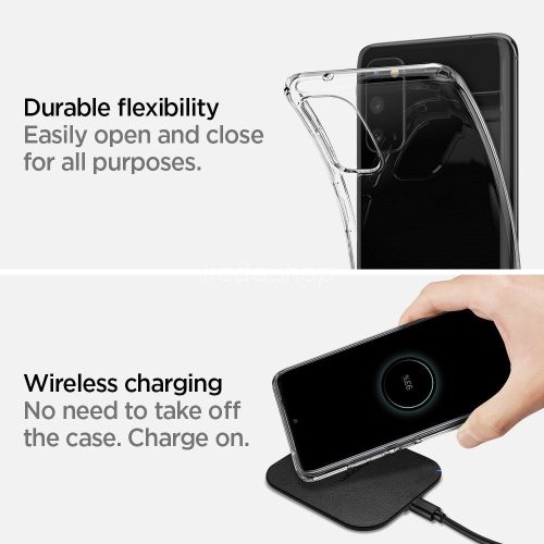 Apple iPhone 15 Pro Max, Szilikon tok, Spigen Liquid Crystal, átlátszó