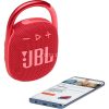 Bluetooth hordozható hangszóró, 5W, v5.1, felakasztható, vízálló, JBL Clip 4, piros