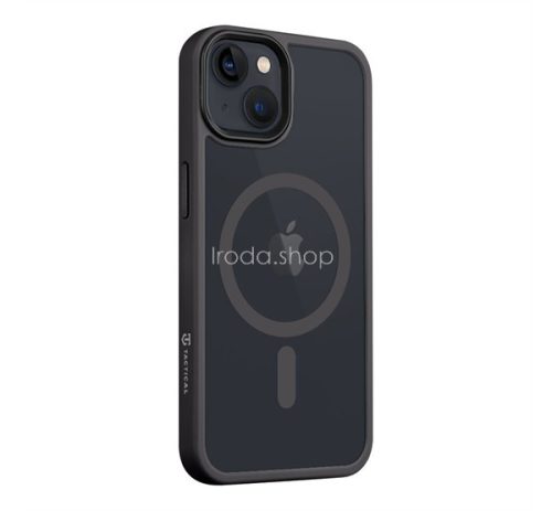 Apple iPhone 13, Műanyag hátlap védőtok + szilikon keret, közepesen ütésálló, Magsafe kompatibilis, Tactical MagForce Hyperstealth, áttetsző/szürke