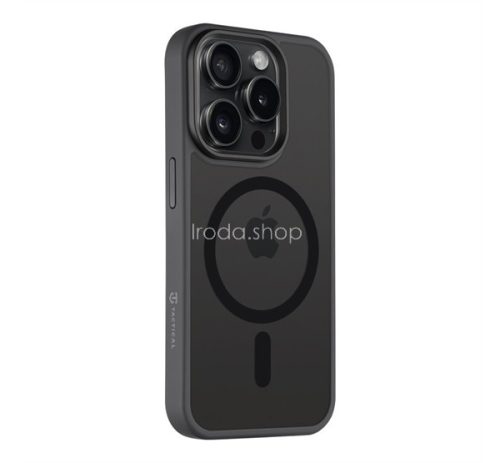 Apple iPhone 15 Pro, Műanyag hátlap védőtok + szilikon keret, közepesen ütésálló, Magsafe kompatibilis, Tactical MagForce Hyperstealth, áttetsző/szürke
