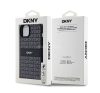 DKNY PU Leather Repeat Pattern Tonal Stripe Apple iPhone 15 Plus hátlap tok, fekete