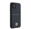 DKNY PU Leather Repeat Pattern Stack Logo Apple iPhone 11 Magsafe kompatibilis hátlap tok, fekete