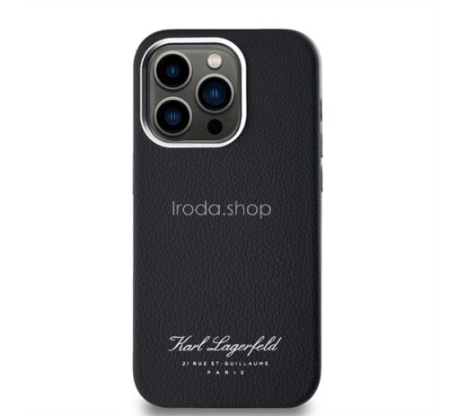 Karl Lagerfeld Grained PU Hotel RSG iPhone 14 Pro Max hátlap tok, fekete