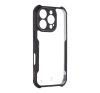 Apple iPhone 16 Pro, Szilikon tok, közepesen ütésálló, légpárnás sarok, Tactical Quantum Stealth, átlátszó/fekete