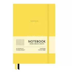   Jegyzetfüzet, A5, kockás, 96 lap, puhafedeles, SHKOLYARYK "Genius", Citrom