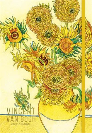 Skiccfüzet, A5, pontrácsos, 80 lap, keményfedeles, SHKOLYARYK, "Klimt&Van Gogh", vegyes