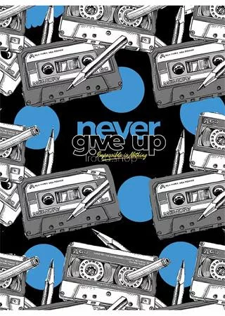Füzet, tűzött, A5, vonalas, 80 lap, SHKOLYARYK "Never give up", vegyes
