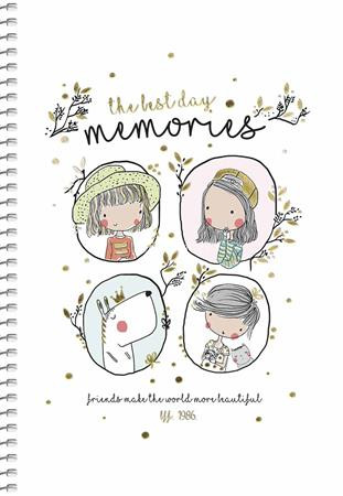 Spirálfüzet, A5, kockás, 80 lap, SHKOLYARYK, "Made with love", vegyes