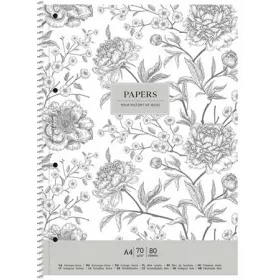   Spirálfüzet, A4+, vonalas, 80 lap, SHKOLYARYK "Vintage flowers", vegyes