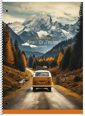 Spirálfüzet, A4+, vonalas, 80 lap, SHKOLYARYK "Spirit of Freedom", vegyes