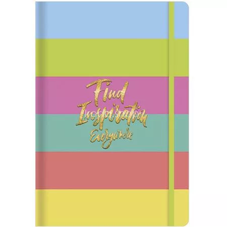 Jegyzetfüzet, A5, vonalas, sima, pontrácsos, 96 lap, keményfedeles, SHKOLYARYK "find Inspirations", vegyes minta