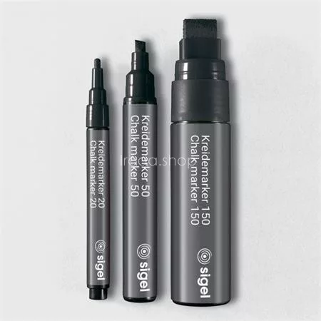 Folyékony krétamarker, kúpos hegy, 1-2 mm SIGEL, fekete