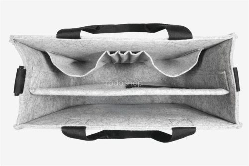 Irodai válltáska, vállpánttal, M méret, 36x28x15 cm, SIGEL "Classic", világosszürke