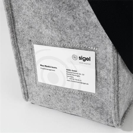 Irodai válltáska, vállpánttal, M méret, 36x28x15 cm, SIGEL "Classic", világosszürke