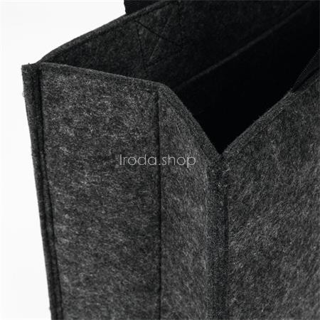 Irodai válltáska, M méret, 36x28x15 cm, SIGEL "Basic", sötétszürke