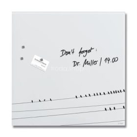   Mágneses üvegtábla, 48x48x1,5 cm, SIGEL "Artverum® ", Little birds mintázat, matt