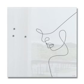   Mágneses üvegtábla, 48x48x1,5 cm, SIGEL "Artverum® ", vonalrajzos