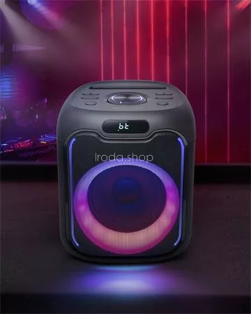 Hangszóró, Bluetooth, mikrofonnal, LED fényekkel, 150W, MUSE "M-1803DJ", fekete