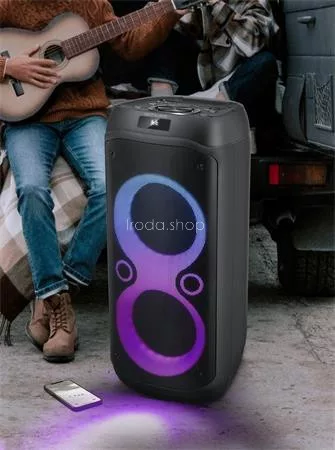 Hangszóró, Bluetooth, mikrofonnal, LED fényekkel, 600W, MUSE "M-1937DJ", fekete