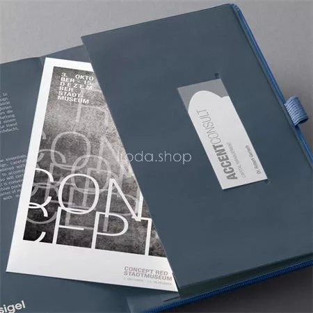 Jegyzetfüzet, exkluzív, A5, vonalas, 97 lap, keményfedeles, SIGEL "Conceptum", kék metál