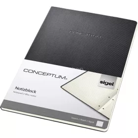   Füzet, exkluzív, A4, vonalas, 60 lap, keményfedeles, SIGEL "Conceptum", fekete