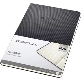   Füzet, exkluzív, A5, vonalas, 60 lap, keményfedeles, SIGEL "Conceptum", fekete