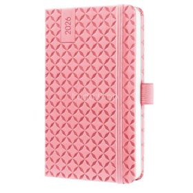   Naptár, A6, heti, 2026, kemény borító, SIGEL "Jolie", rózsaszín