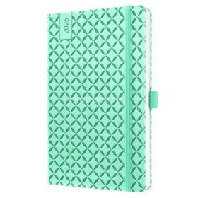   Naptár, A6, heti, 2026, kemény borító, SIGEL "Jolie", menta zöld