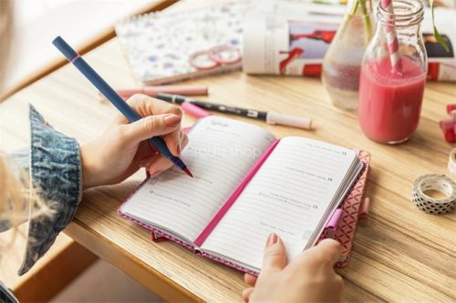 Naptár, A6, heti, 2026, kemény borító, SIGEL "Jolie", Grey love