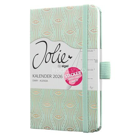 Naptár, A6, heti, 2026, kemény borító, SIGEL "Jolie", Mystic Aquamarin