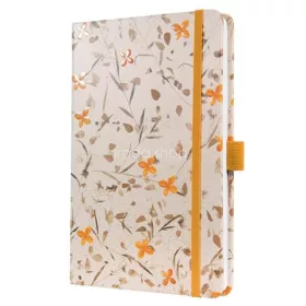   Jegyzetfüzet, exkluzív, 135x203 mm, vonalas, 87 lap, keményfedeles, SIGEL "Jolie" Bloom Orange