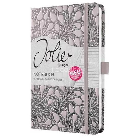 Jegyzetfüzet, exkluzív, A5, vonalas, 87 lap, keményfedeles, SIGEL "Jolie Enchanted Heart"