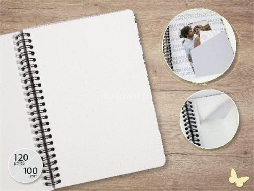 Spirálfüzet, 162x215 mm, pontrácsos, 60 lap, keményfedeles, SIGEL "Jolie Ginko Harmony"