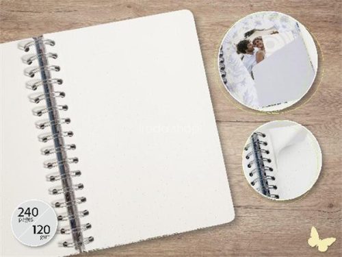 Spirálfüzet, 168x215 mm, pontrácsos, 120 lap, keményfedeles, SIGEL "Jolie Ginko Harmony"