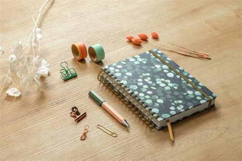 Spirálfüzet, 168x215 mm, pontrácsos, 120 lap, keményfedeles, SIGEL "Jolie Eucalyptus Night"