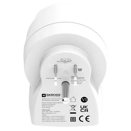 Adapter, Egyesült Államokba utazóknak, USB-C + USB-A, SKROSS