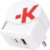 Hálózati töltő, 1xUSB-A, 1xUSB-C, PD, 65W, GaN, USB-C kábel, SKROSS