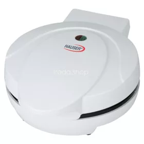   HAUSER ST-637N gofrisütő, max. 800 W, kerek gofri, tapadásmentes bevonat, működést jelző lámpa, fehér színű